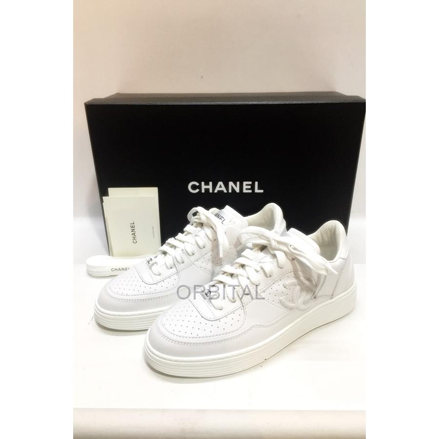 CHANEL ホワイトレザー スニーカー サイズ36