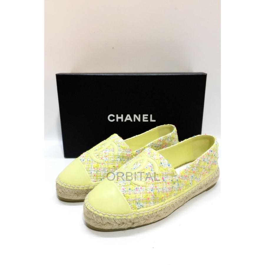 CHANEL シャネル ココマーク付 ツイードエスパドリーユ 最終価格美品