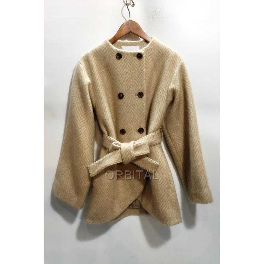 新品 BORDERS at BALCONY モヘヤコート 新品】BORDERS at BALCONY モヘヤ混ヘリンボーンロングコート