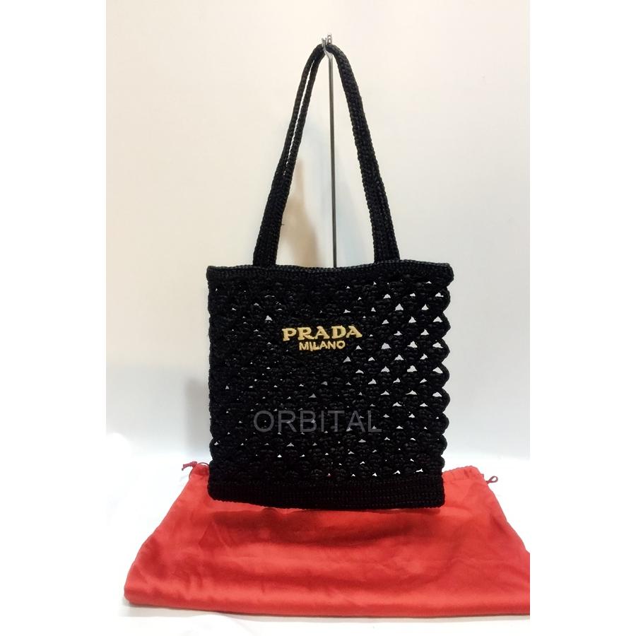 PRADA（プラダ） 代官山)PRADA 1BG493 ブラック クロシェトートバッグ