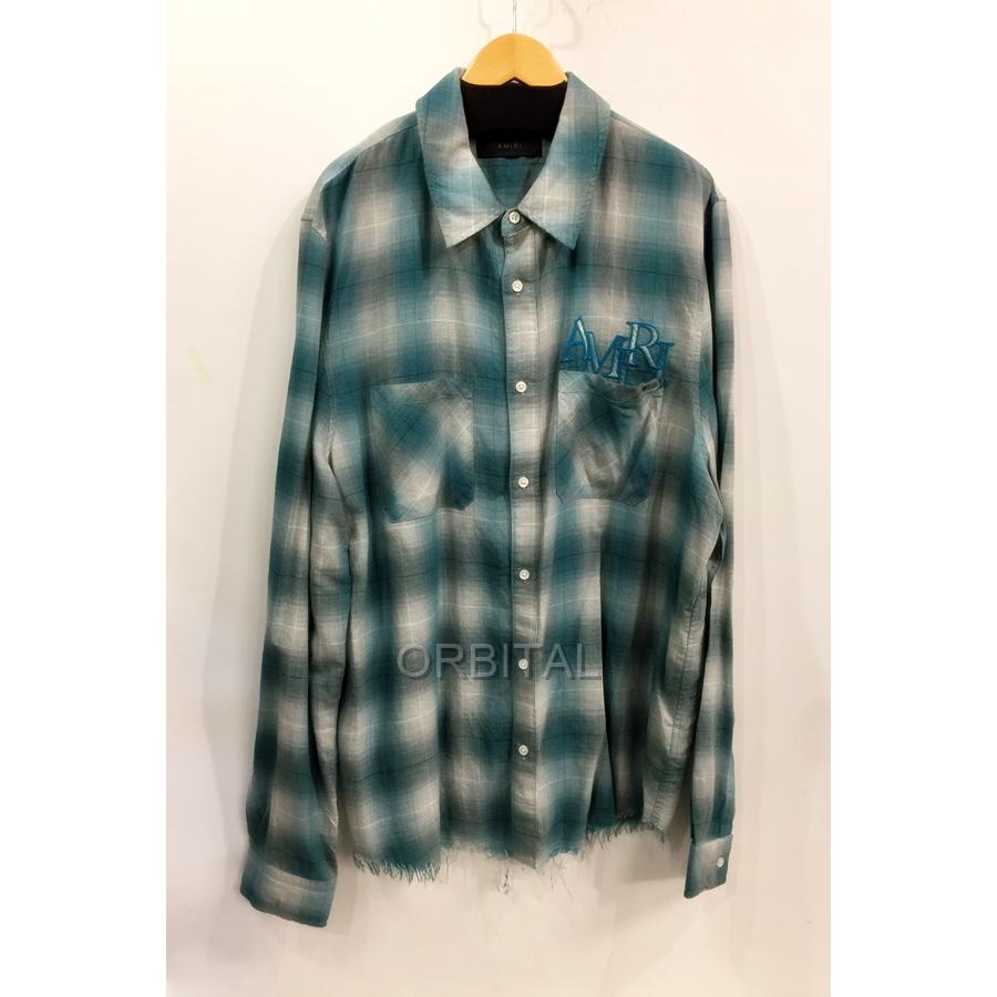 AMIRI（アミリ） 代官山)AMIRI 国内正規 ロゴ オンブレチェック シャツ