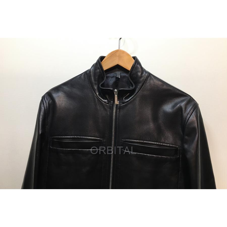 経堂) Dior ディオール シングルレザージャケット ラムレザー ブラック