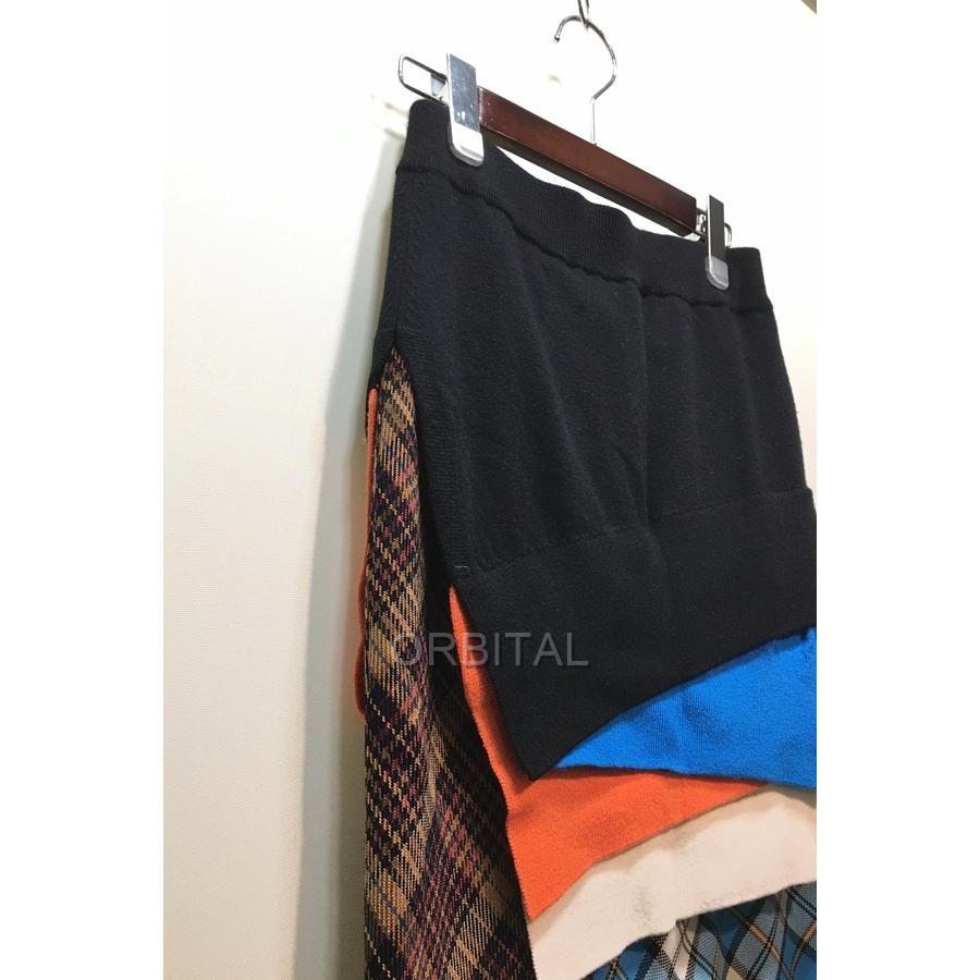 ENFOLD 経堂) エンフォルド 19AW チェック切替 リブニット スカート  