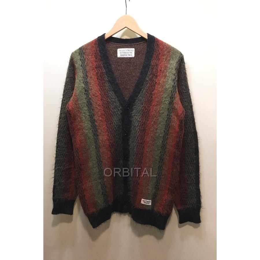 WACKO MARIA ワコマリア ストライプ モヘア ウール カーディガン M WACKO MARIA ワコマリア ストライプ モヘア ウール カーディガン M