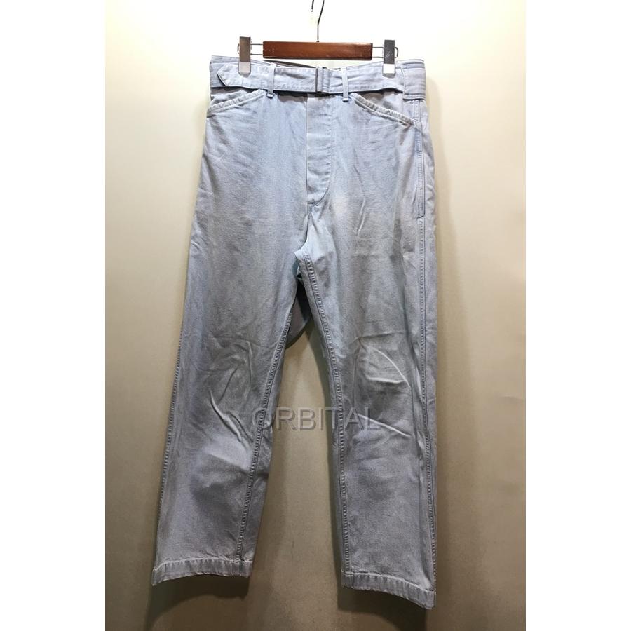 経堂) COMOLI コモリ ベルテッドデニムパンツ 101-03005 サックス