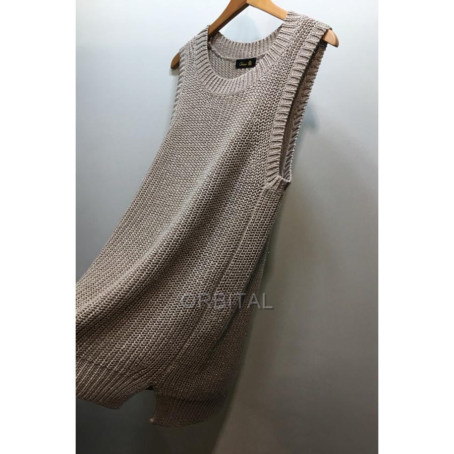 経堂) Drawer ドゥロワー ニットベスト ラメ リネンコットン 6518-105