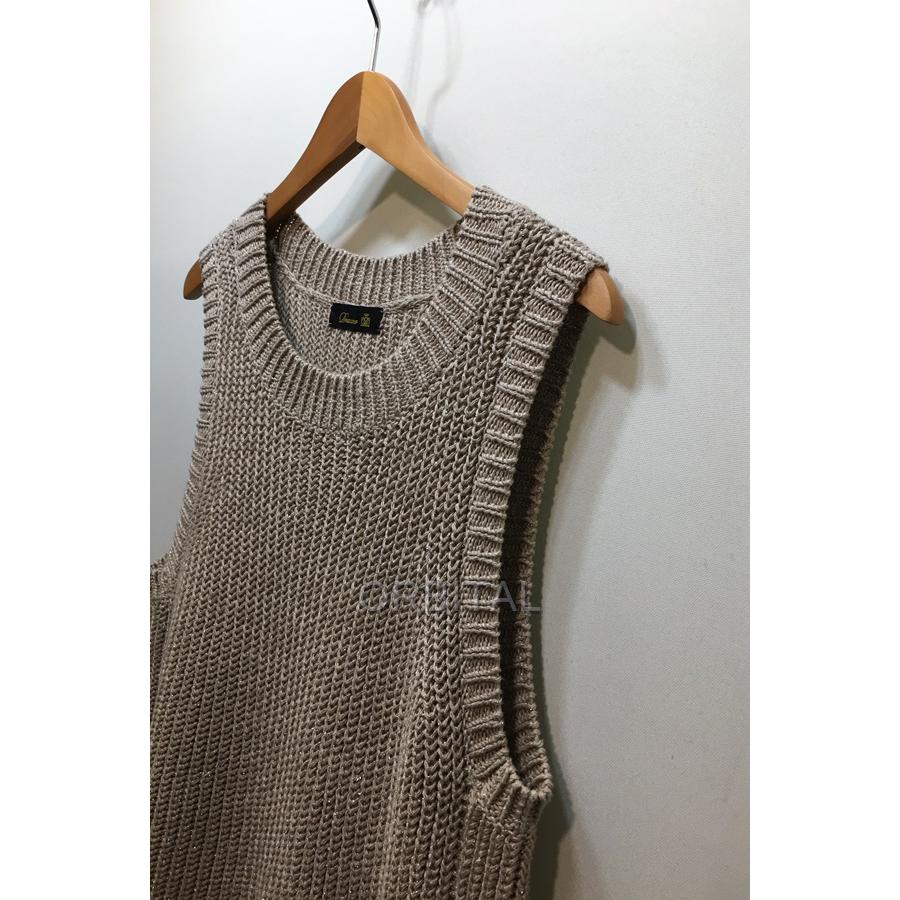 経堂) Drawer ドゥロワー ニットベスト ラメ リネンコットン 6518-105