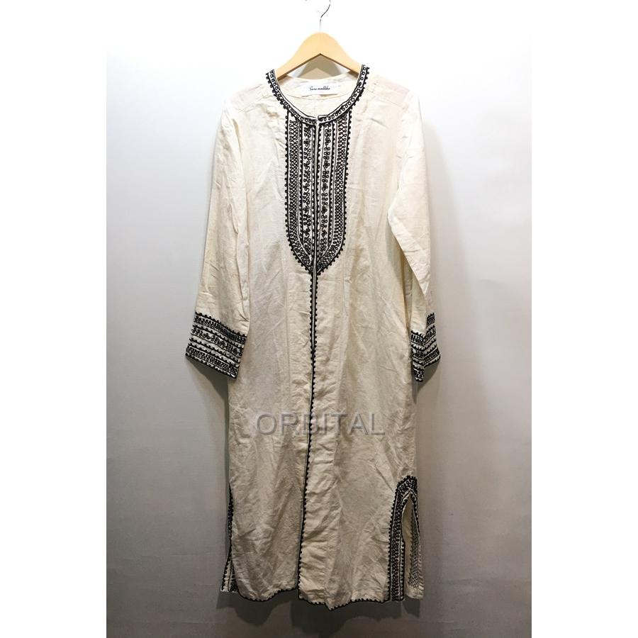 sara mallika 経堂) サラマリカ SARA MALLIKA 刺繍 前開き ワンピース  