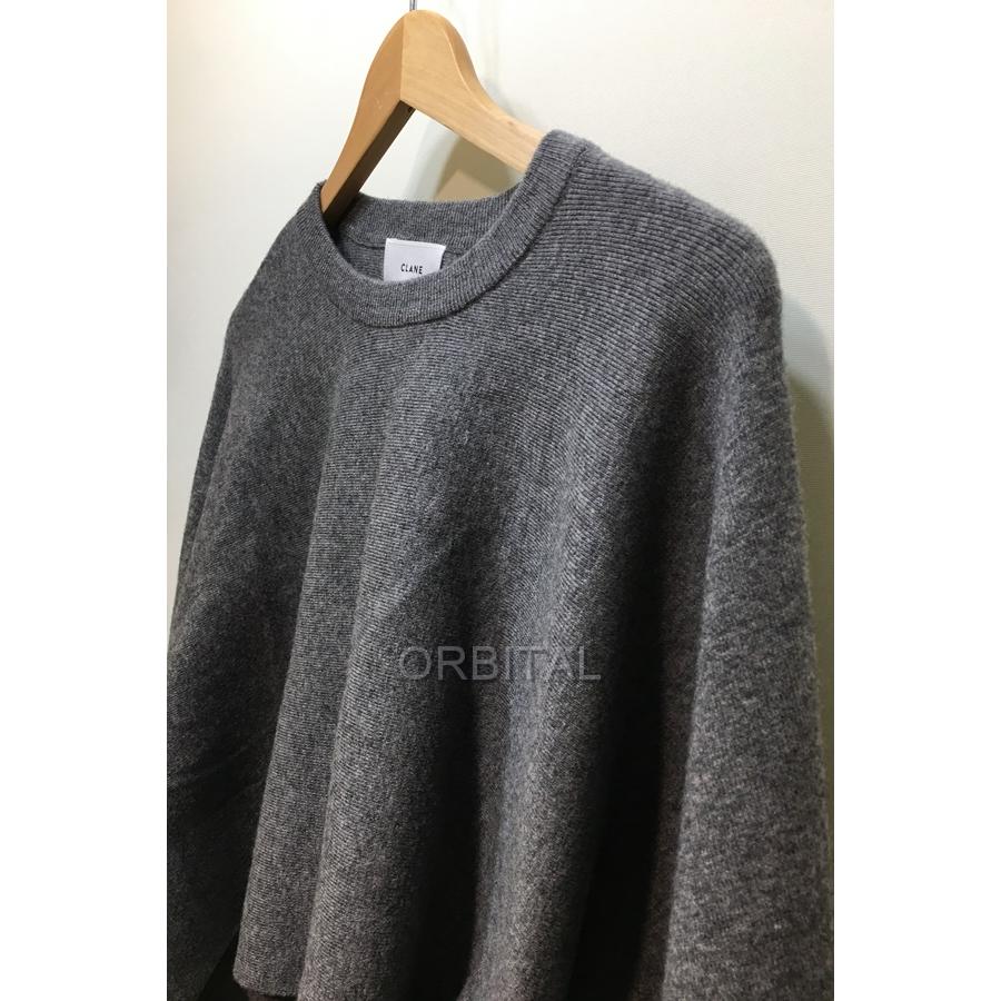 経堂) CLANE クラネ 2WAY マフラーニットトップス ショート丈 グレー