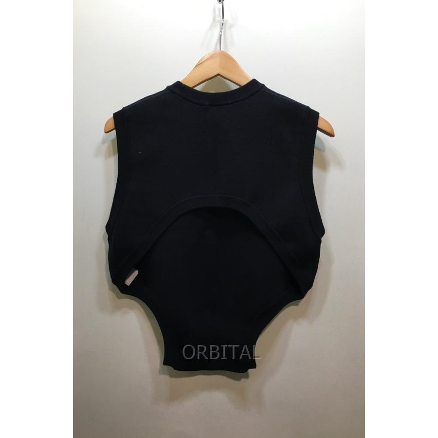 ENFOLD ブラック ミラノリブカーブヘムニットベスト 38 ENFOLD ブラック ミラノリブカーブヘムニットベスト 38