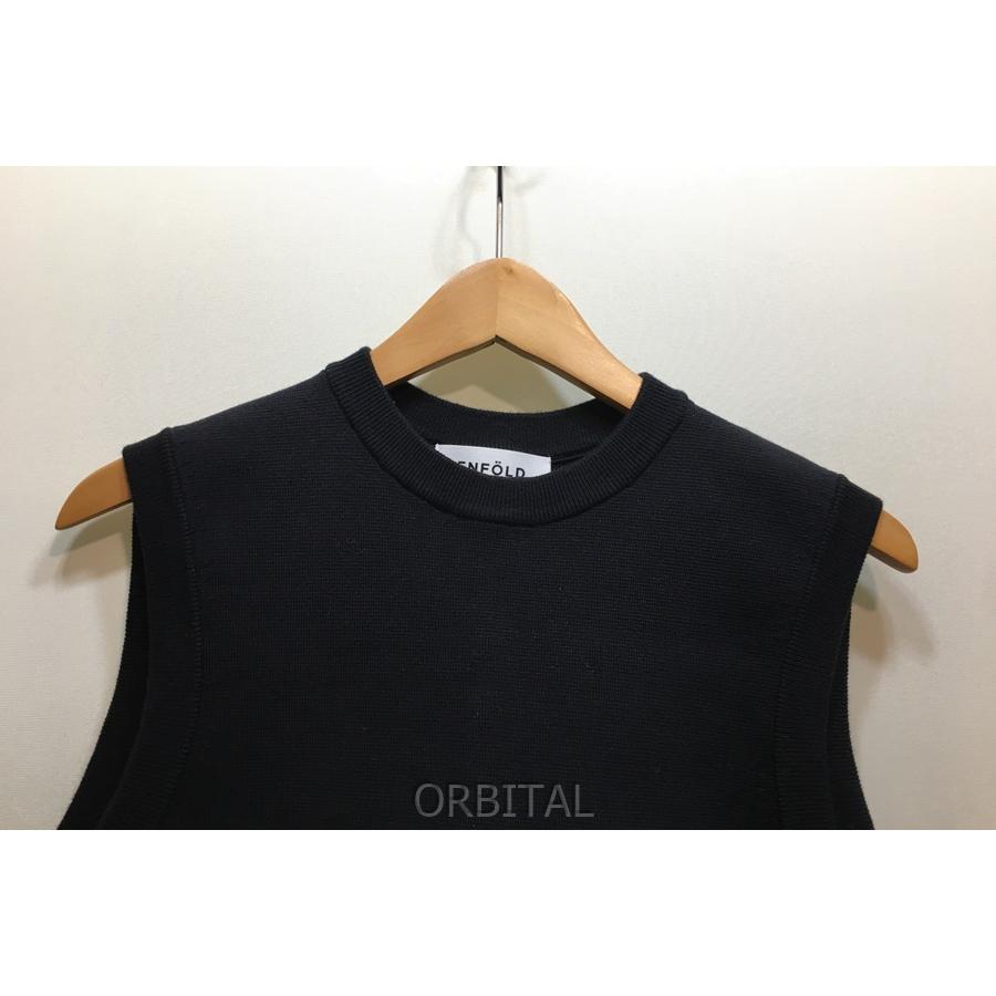 ENFOLD ブラック ミラノリブカーブヘムニットベスト 38 ENFOLD ブラック ミラノリブカーブヘムニットベスト 38