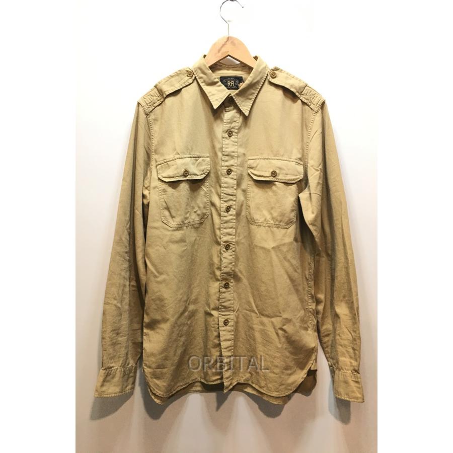 経堂) RRL ダブルアールエル NEW ミリタリーシャツ コットン サイズL 