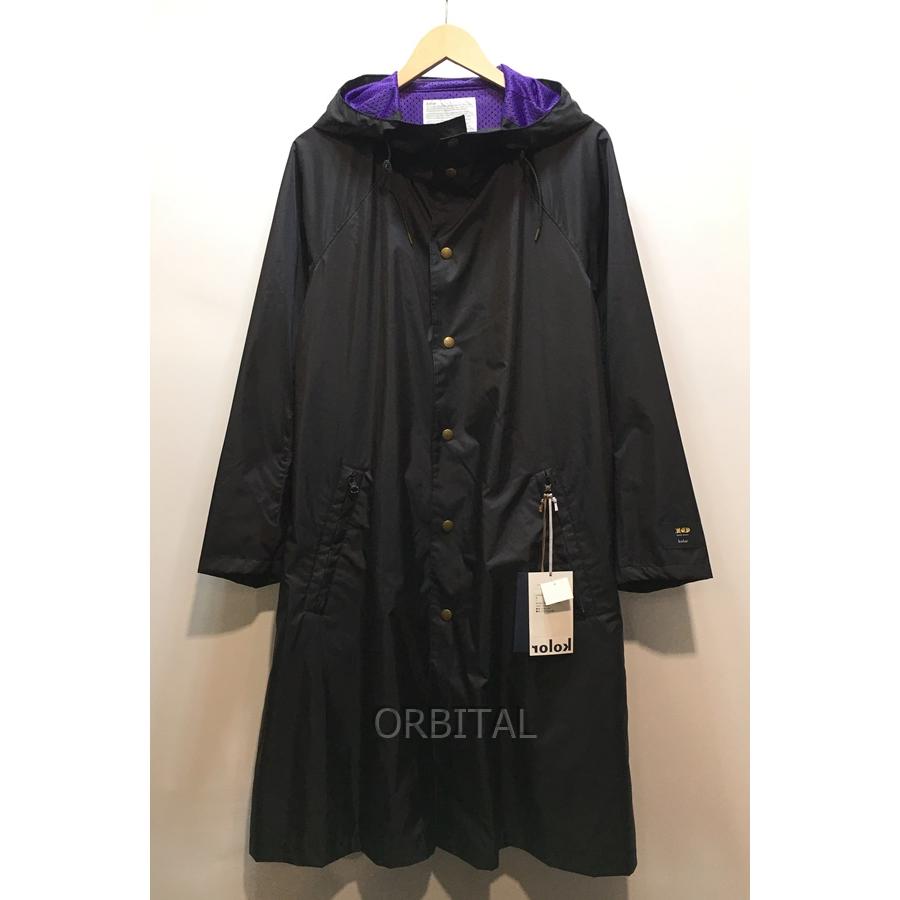 経堂) kolor カラー 製品タグプリント ナイロンコート ブラック 21WCM