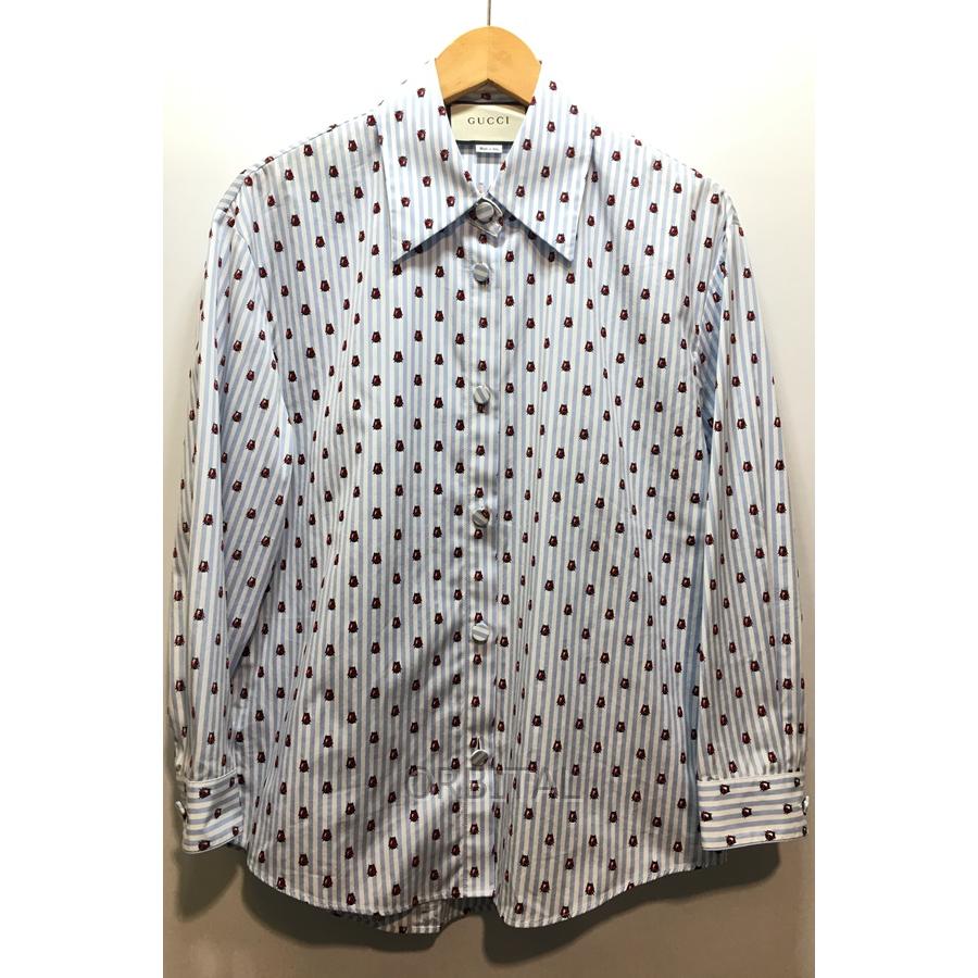 経堂) グッチ GUCCI バグズストライプシャツブラウス レディース  