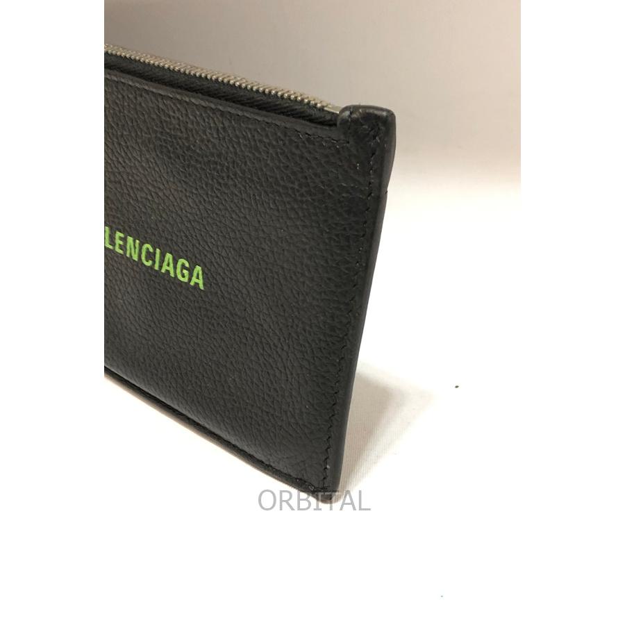 経堂) バレンシアガ BALENCIAGA レザー コインケース カードケース ロゴ ブラック 640535 イタリア製｜cycleparadisestore｜04
