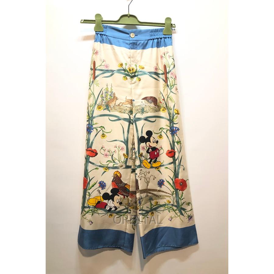 良品」GUCCI×ディズニーコラボ100%シルクパンツ36 良品」GUCCI