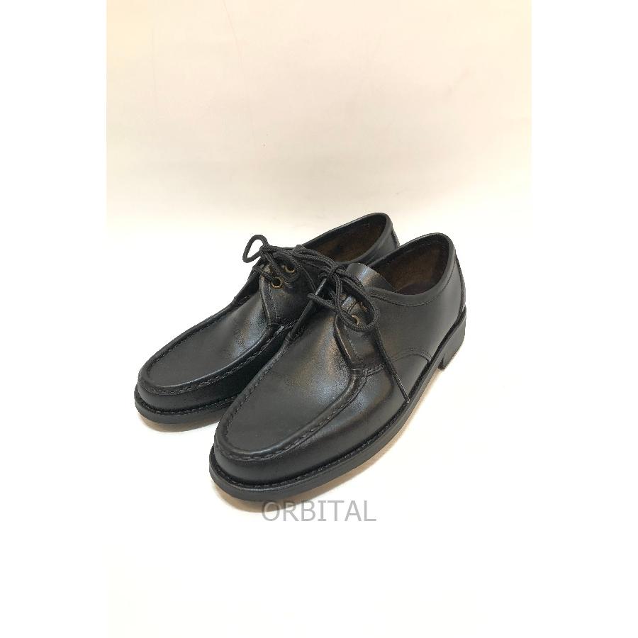 【美品】guido グイド ローファー モンクストラップ レザーシューズ 黒 経堂) グイド Guido レザー モカシンシューズ サイズ25〜25.5位