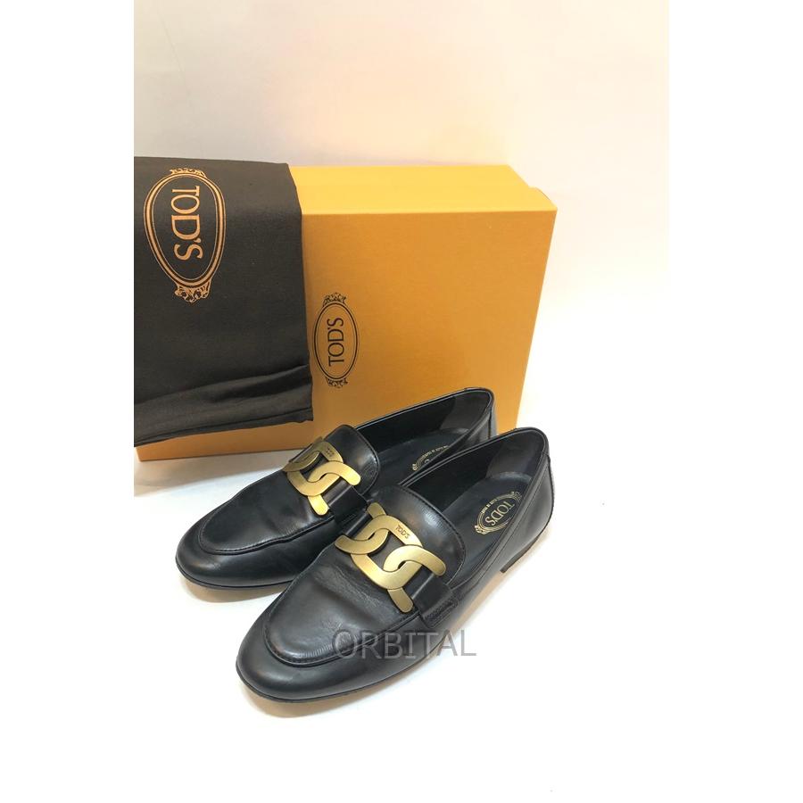 TOD'S ブラックローファー ゴールドチェーン 1/2 35 楽天市場】TODS トッズ T Chain Leather Loafers レザー