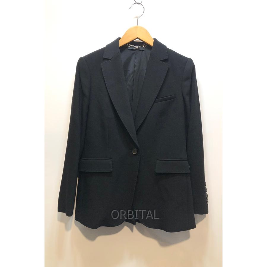 GUCCI ブラック テーラードジャケット GUCCI 経堂) グッチ GG 1B シングル テーラードジャケット
