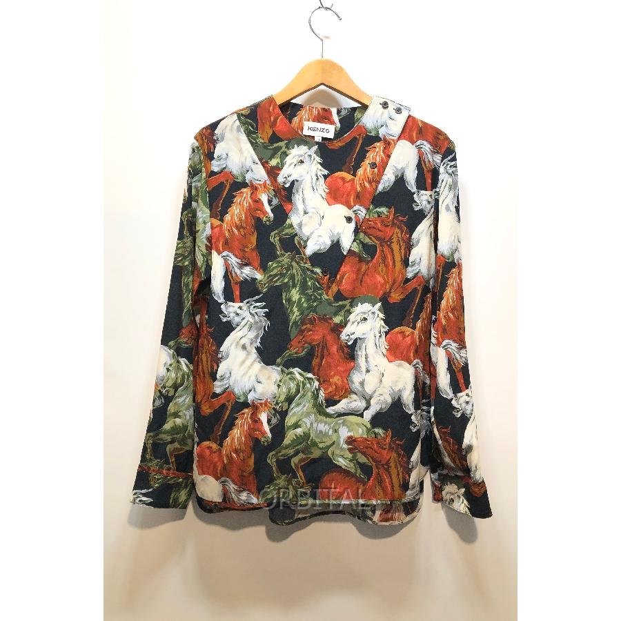 KENZO（ケンゾー） 経堂) KENZO Chevaux シルク チュニック シャツ