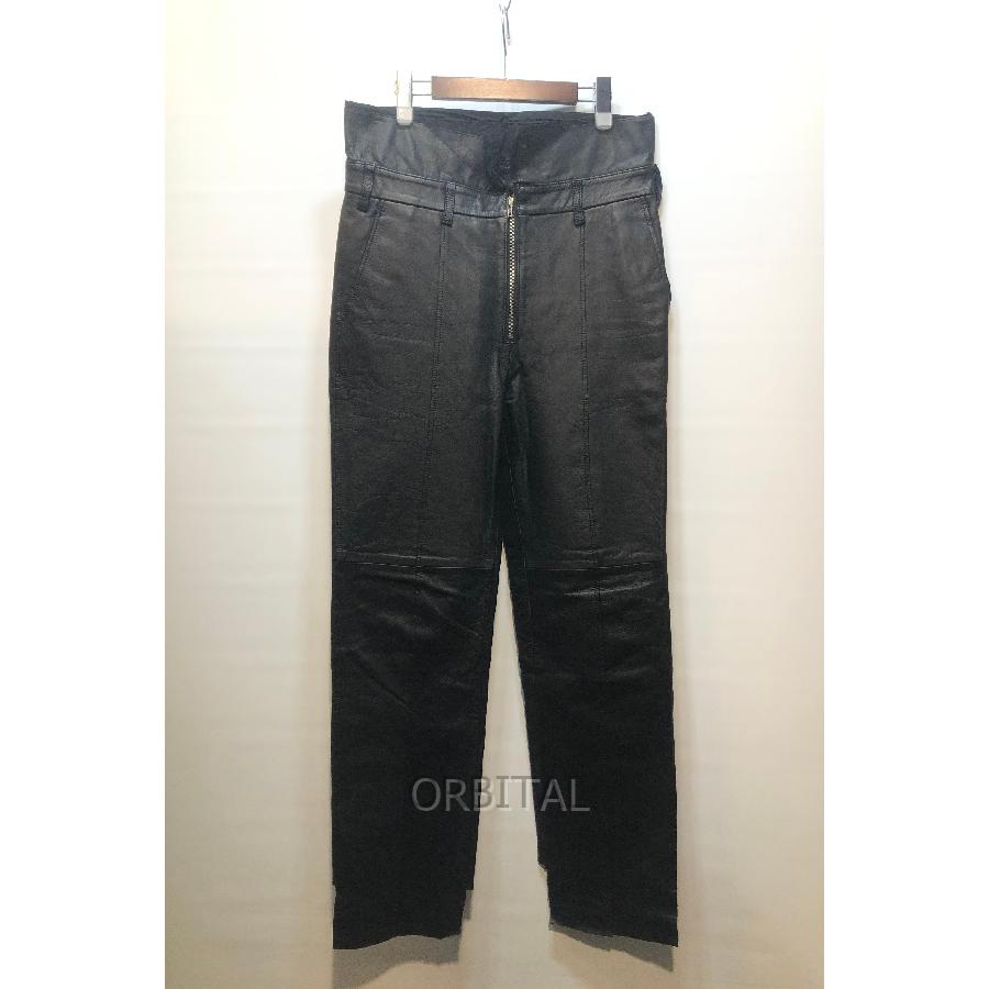 【最終値下げ！！】本革　パンツ 経堂) ミドリカワ midorikawa 17AW レザーパンツ 牛革 ブラック メンズ