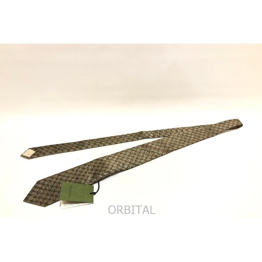 【美品】GUCCI グッチ　ネクタイ　シルク　GG柄　ベージュ GUCCI - グッチ ネクタイ シルク レギュラータイ GG柄 総柄 148