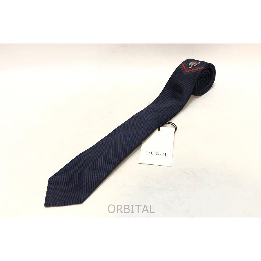 経堂) グッチ GUCCI ネクタイ エンブロイダリー付き シルク タイ  