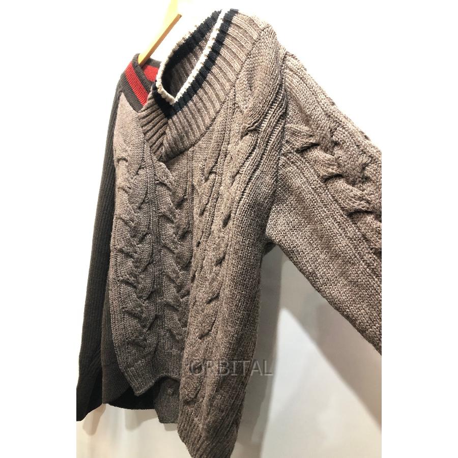 Kolor 21aw クレイジーパターンニット ドッキングニット　ブラウン 経堂) KOLOR カラー 21AW CRAZY PATTERN KNIT クレイジー