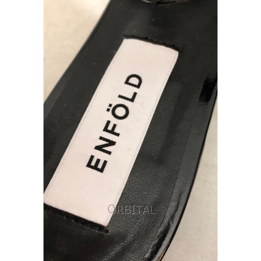 美品 エンフォルド ENFOLD ポインテッドトゥ フラットシューズ 37 黒 ENFOLD 経堂) エンフォルド ポインテッド ロウ サンダル POINTED