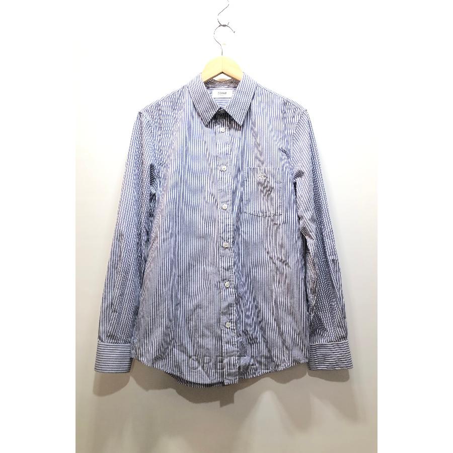 セリーヌ サイズ:38  24AW  2C982467X.05BI トリオンフルーズストライプ長袖シャツ 中古 FK04 CELINE（セリーヌ） 経堂) トリオンフ刺繍 ルーズ ストライプ シャツ