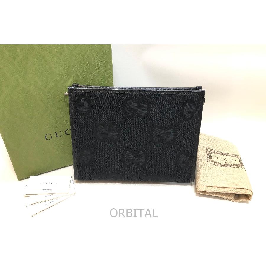 GUCCI（グッチ） 経堂) ジャンボGG キャンバス×レザー クラッチバッグ
