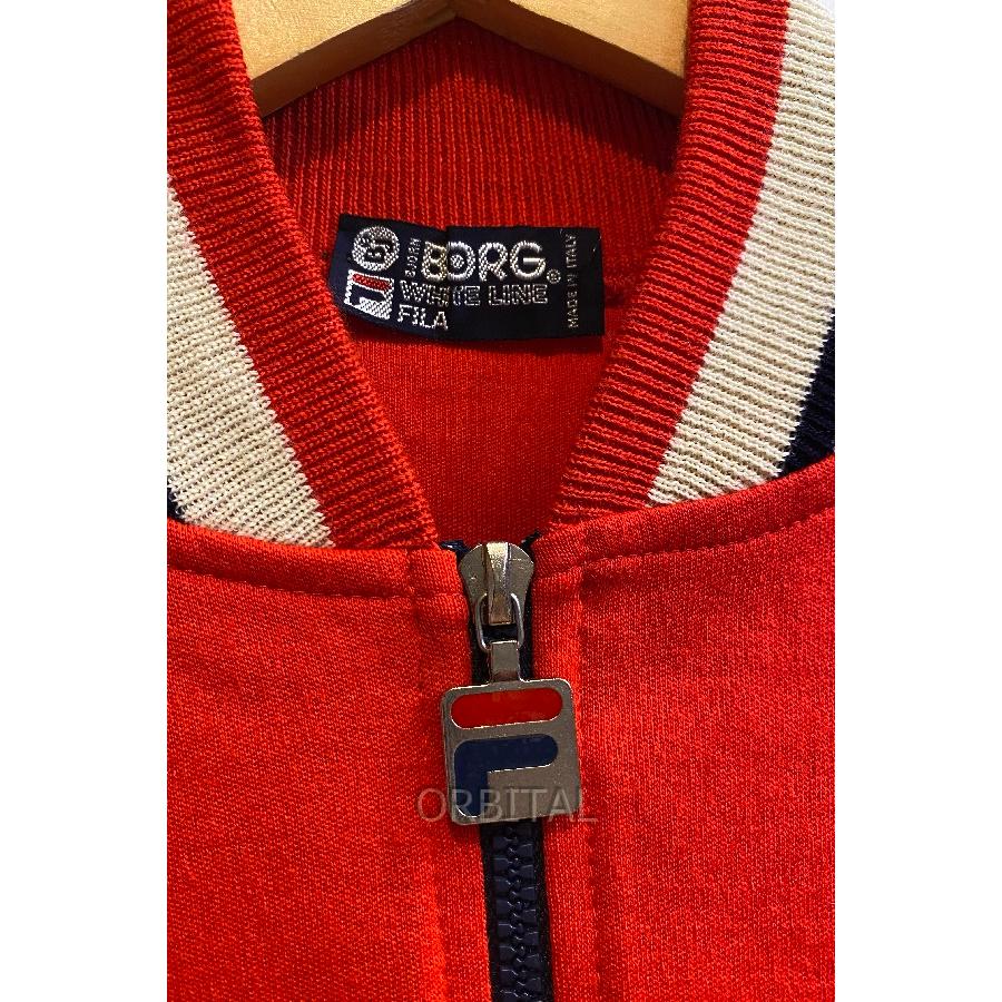 カズちん FILA ジップアップジャケット レッド/アイボリー 二子玉)FILA フィラ 極美品 70〜80年代ビンテージ BJORN BORG