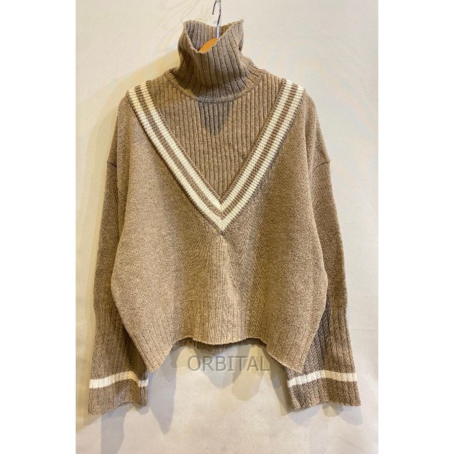 エフシーイー F/CE. V AND HIGH NECK SWEATER ハイネック セーター ニット ブラウン系 F【中古】 F/CE.（エフシーイー） ニット セーター F/CE. V AND HIGH NECK