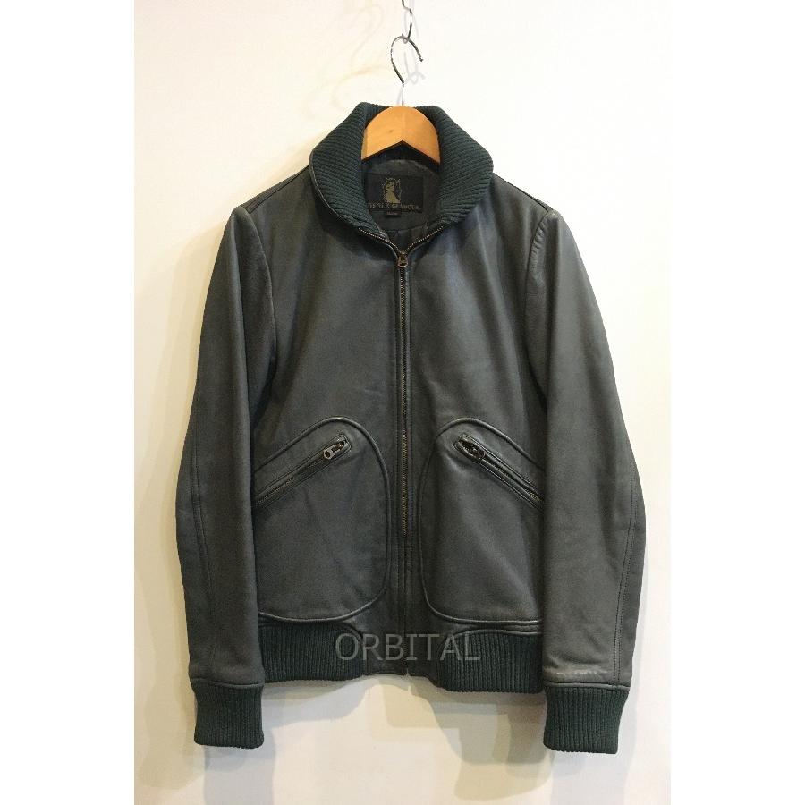 hysteric glamourグレー フード付きレザージャケット 二子玉) HYSTERIC GLAMOUR ヒステリックグラマー ゴートレザーブルゾン