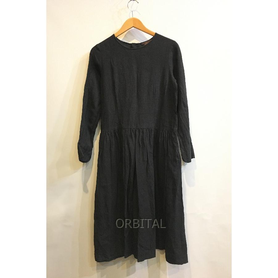 二子玉) リゼッタ LISETTE リネンギャザーワンピース ブラック 36 S