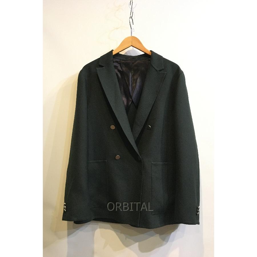トゥモローランド｜ウールダブルブレステッド4Bジャケット｜ダークグリーン セール】 シェットランドウール ダブルブレステッド 4B