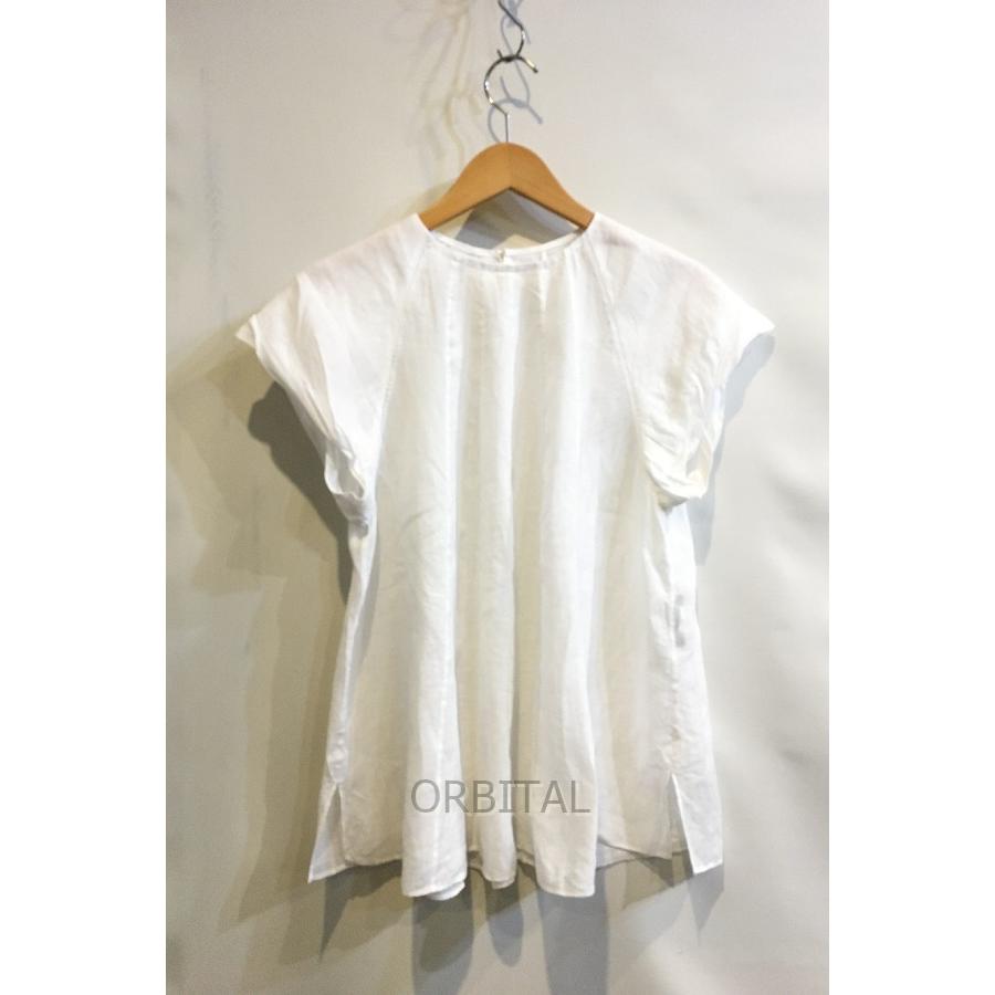 二子玉)Drawer ドゥロワー 極美品 リネンフレアブラウス シアー