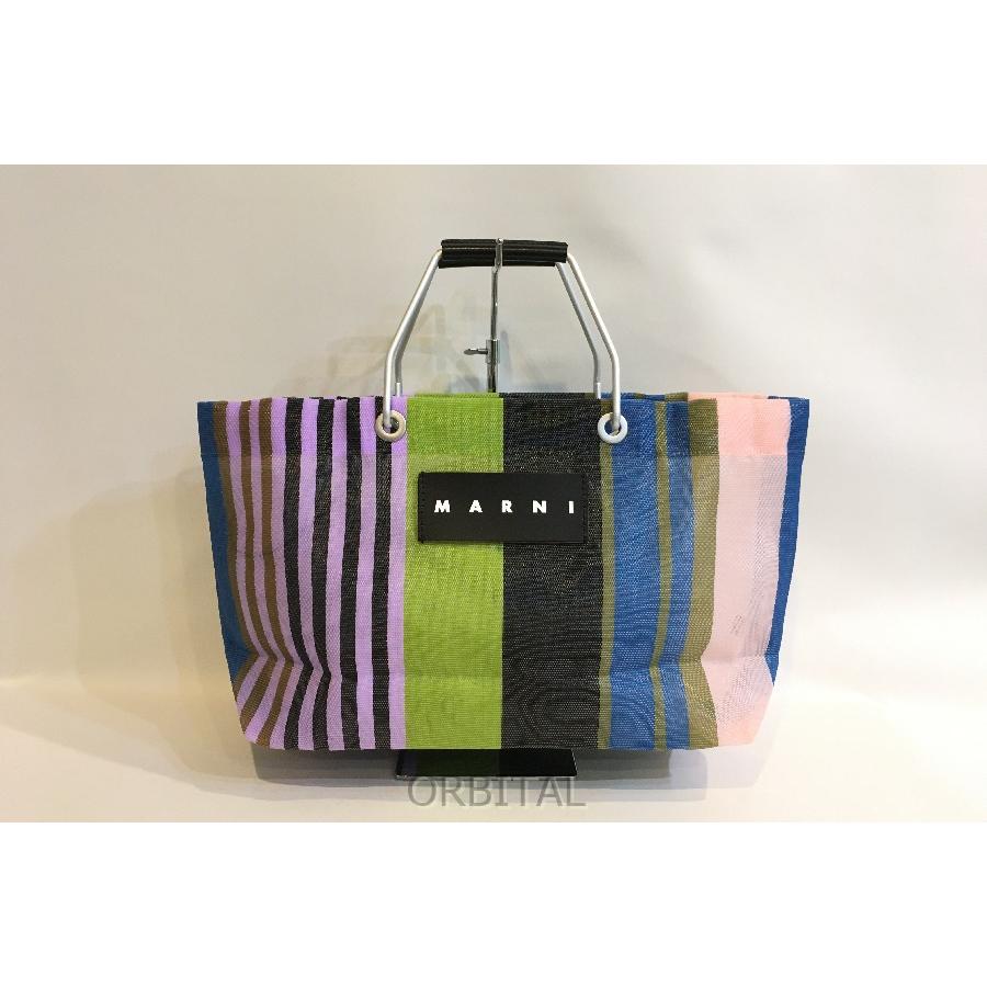 二子玉)MARNI MARKET マルニマーケット マルチカラーストライプバッグ  