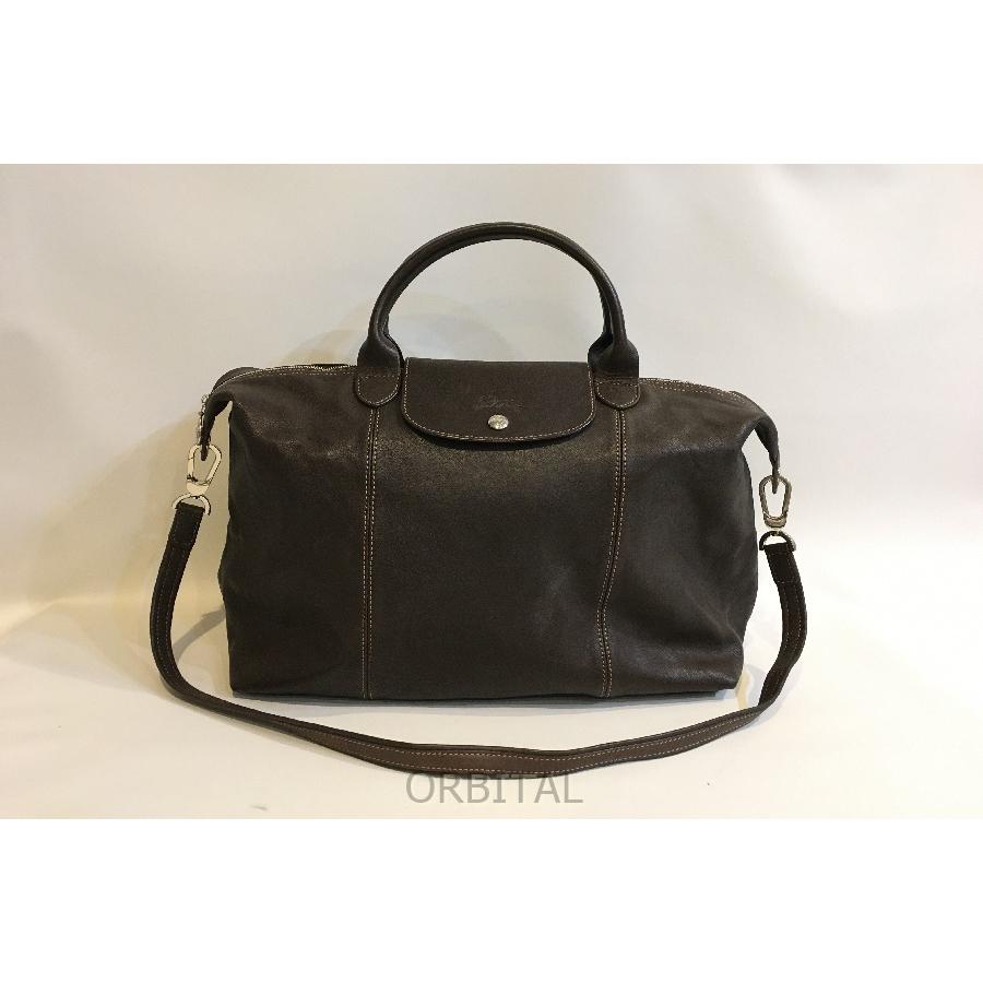 ロンシャン 2ウェイバッグ ブラック オールレザー 二子玉)Longchamp ロンシャン プリアージュオールレザー2WAYバッグ