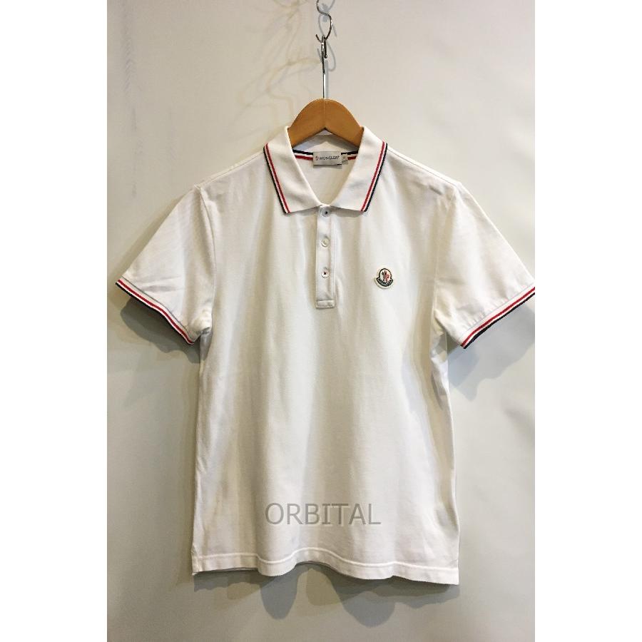 二子玉) MONCLER モンクレール 半袖ポロシャツ ホワイト 並行品 メンズ