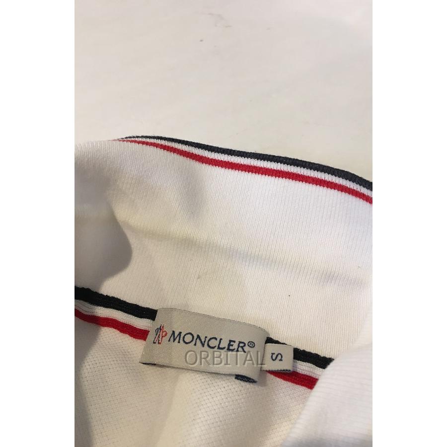 二子玉) MONCLER モンクレール 半袖ポロシャツ ホワイト 並行品 メンズ
