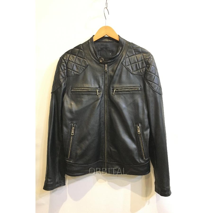 二子玉) GU.SEEMIO ラムレザーシングルライダースジャケット 羊革 