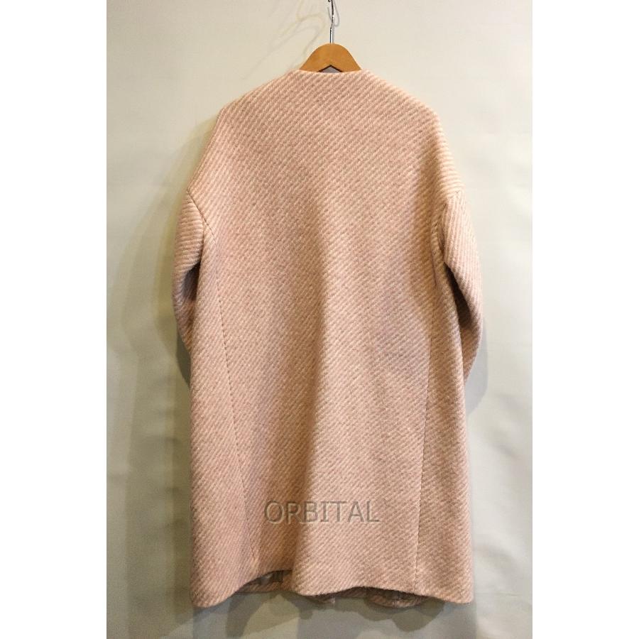 モヘアピンクロングコート美品