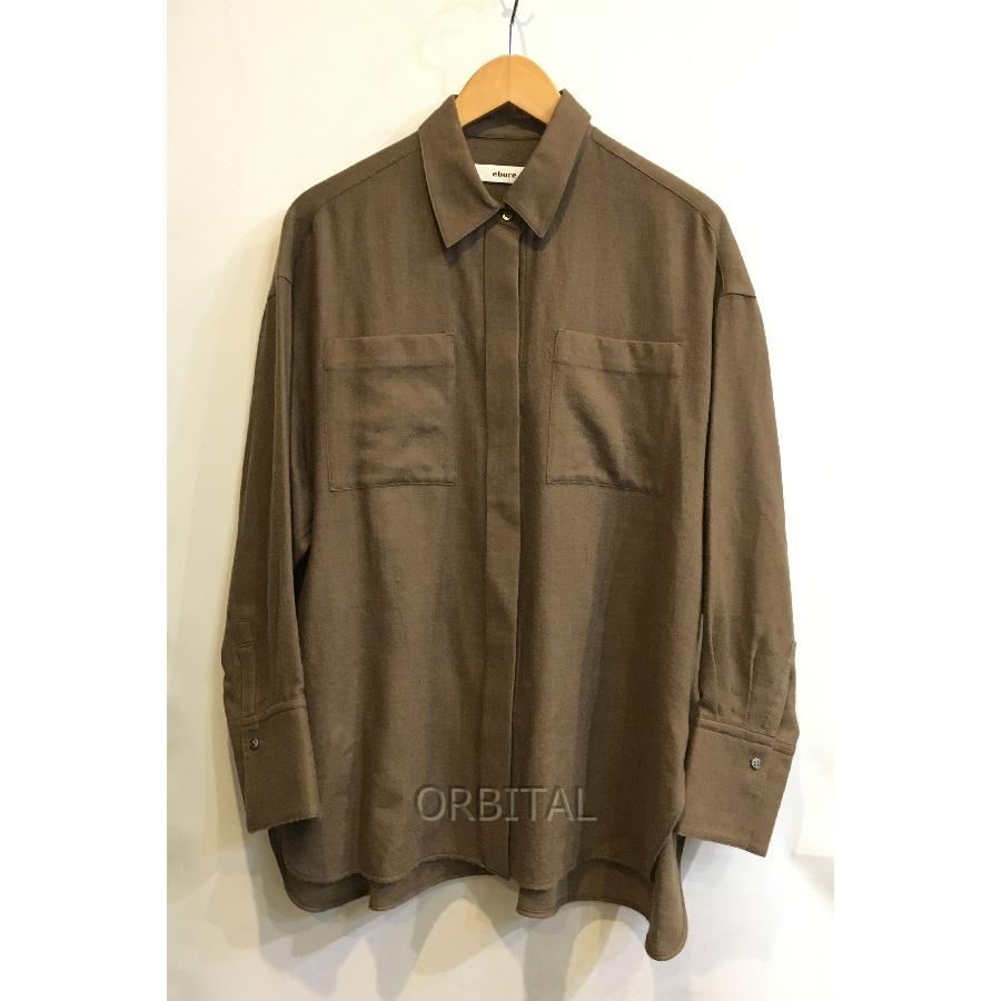 二子玉) エブール ebure ソフトウールツイルWポケットブラウス ロング  