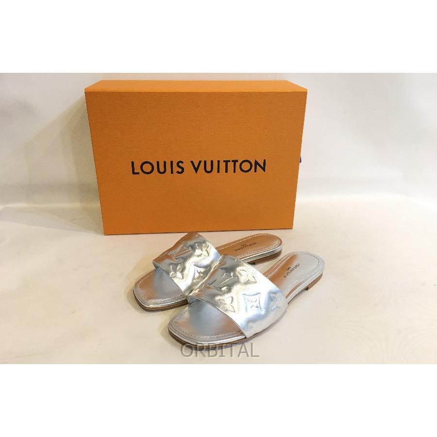 【極上美品】LOUIS VUITTONリバイバルライン フラットサンダルシルバー 二子玉) Louis Vuitton ルイヴィトン 未使用 リバイバルライン