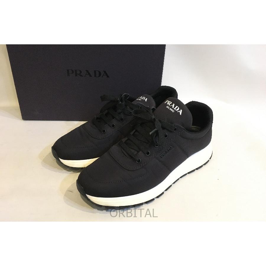 二子玉)PRADA プラダ 3476 ローカットスニーカー ロゴ ブラック 黒 靴  
