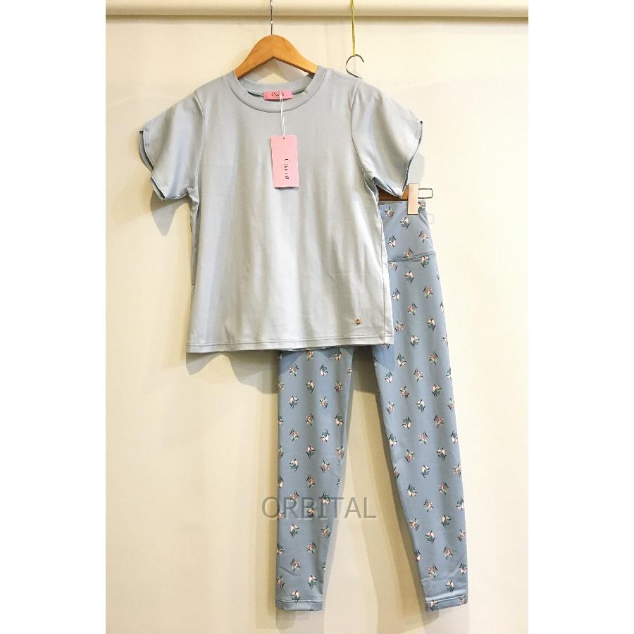 二子玉)チャコット Chacott 未使用 Tシャツ フラワープリントレギンス