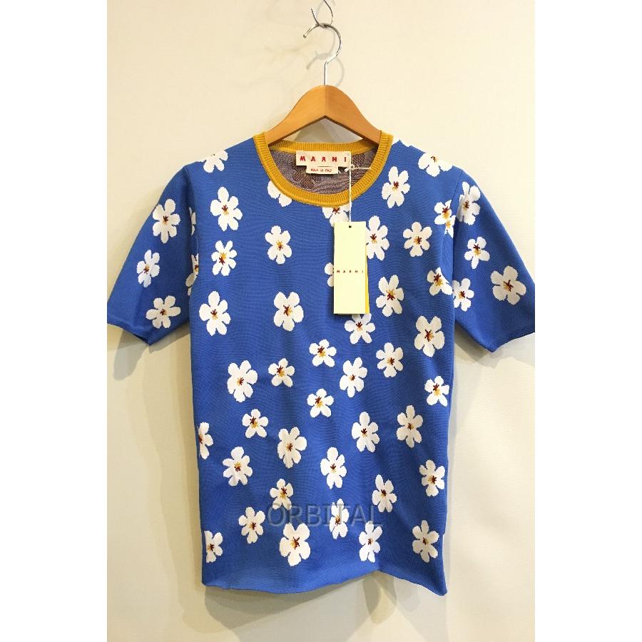 二子玉)MARNI マルニ 22SS 未使用 フラワージャガード半袖ニット