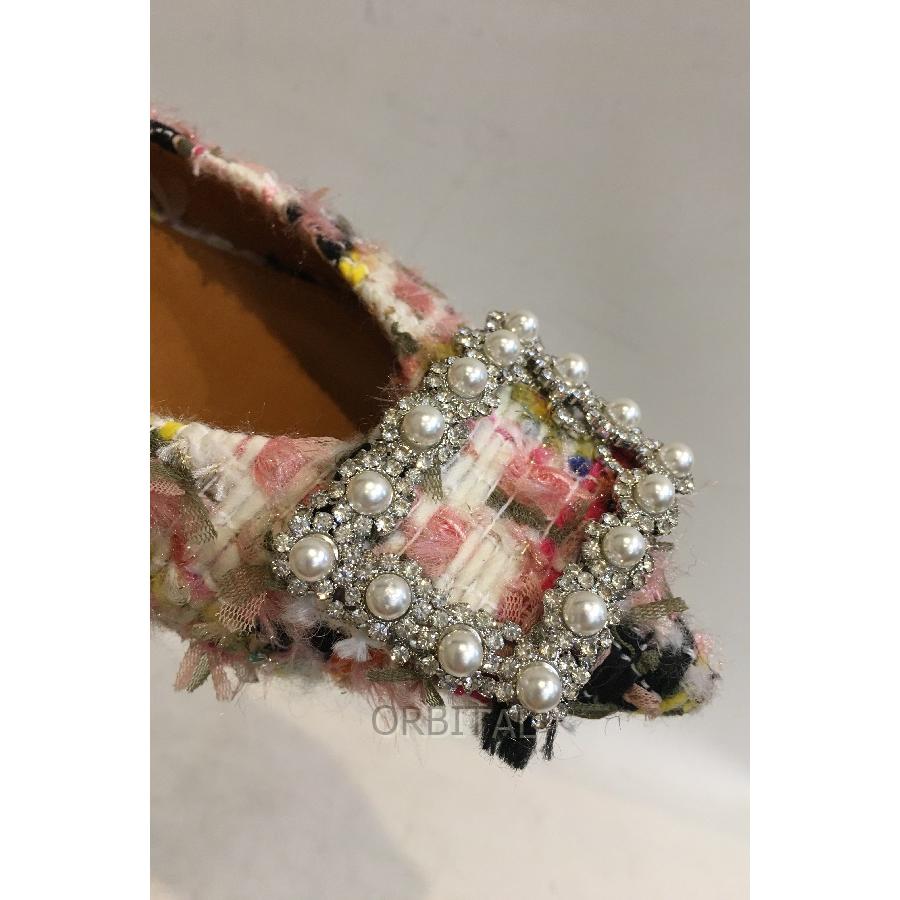 二子玉) PIPPICHIC ピッピシック ビジューツイードパンプス 二子玉) PIPPICHIC ピッピシック ビジューツイードパンプス