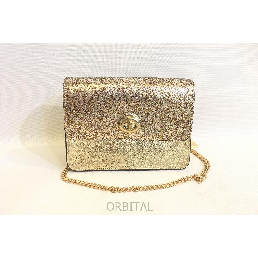 二子玉)COACH コーチ F37469 グリッターチェーンショルダーバッグ